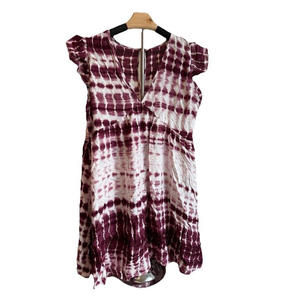 Cupshe White and Purple Tie-Dye Mini Dress